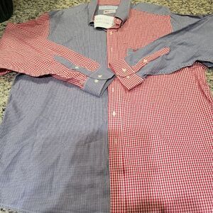 Fraternity‎ Collection Frat Button Down Red Blue Plaid Gingham Men's XXL